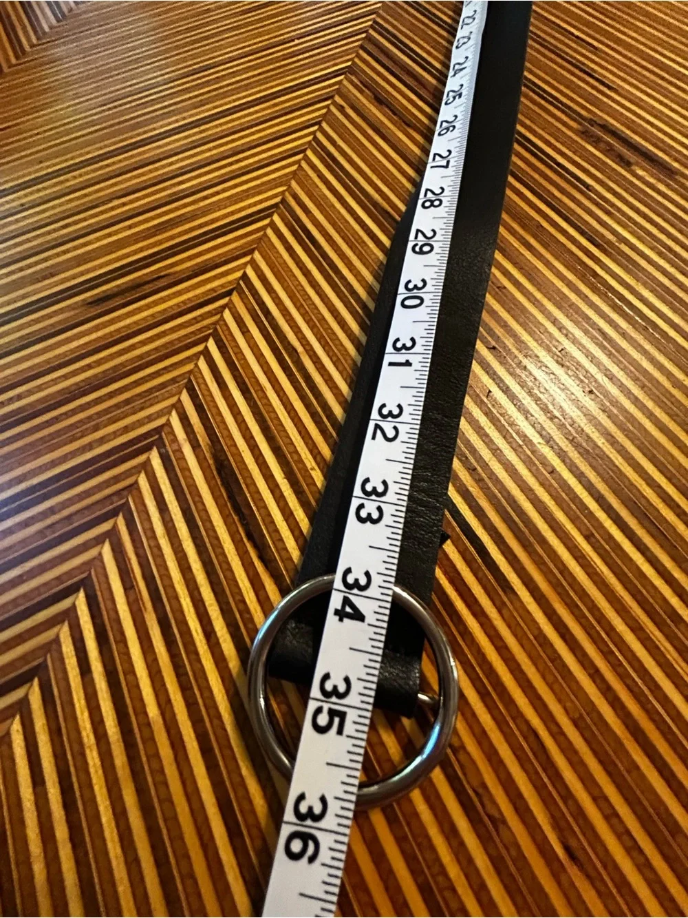Brandy Melville Black Belt with Silver Ring Buckle